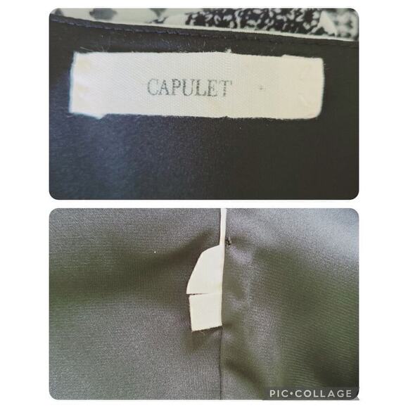 Capulet Shirt Dress Small / Medium Pockets Black & White Mixed Patterns Office - Picture 7 of 12
